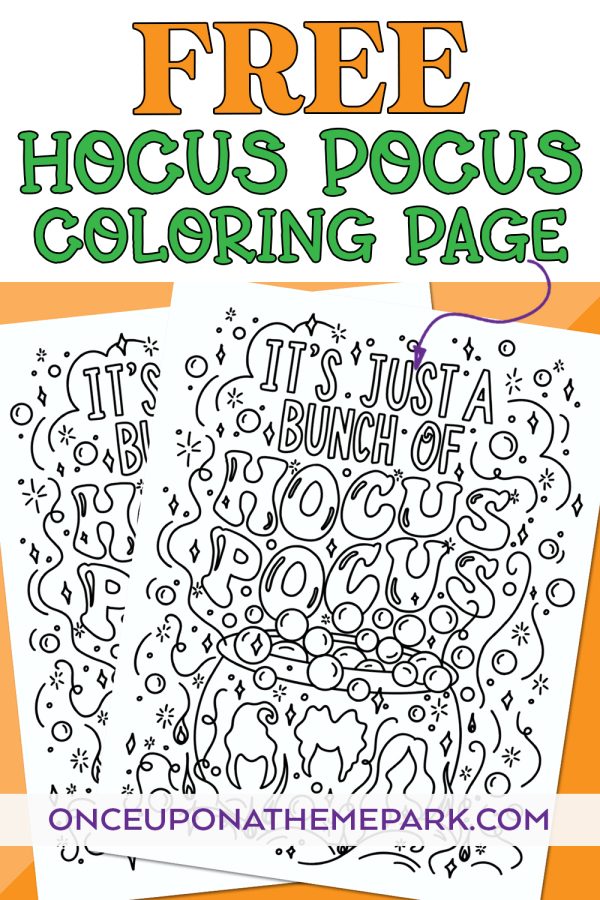 Hocus Pocus Coloring Page Free Printable Once Upon A Theme Park