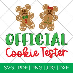 Official Cookie Tester Christmas SVG with Mickey Gingerbread