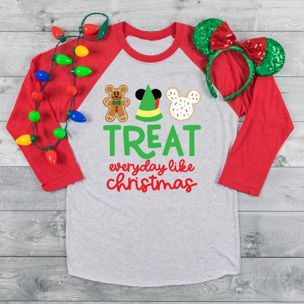 Treat Everyday Like Christmas Disney and Elf Christmas Shirt with SVG