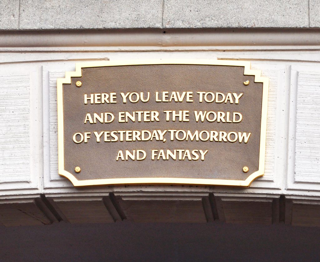 disneyland entrance gate plaque