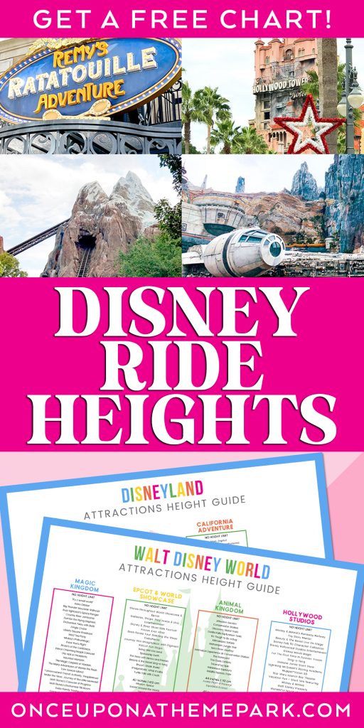 Disney Ride Heights with Free Printable Charts and Ride Photos