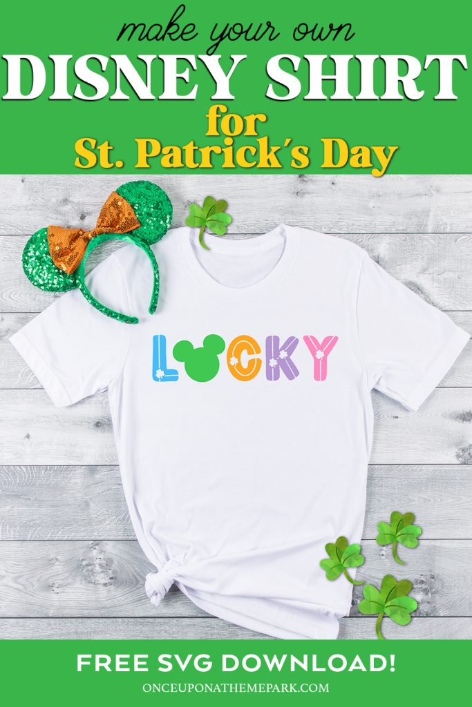 disney st patricks day free svg file on white shirt