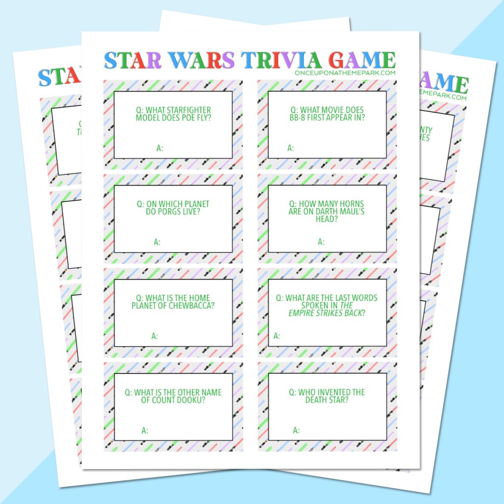 star wars trivia questions with printable sheet examples