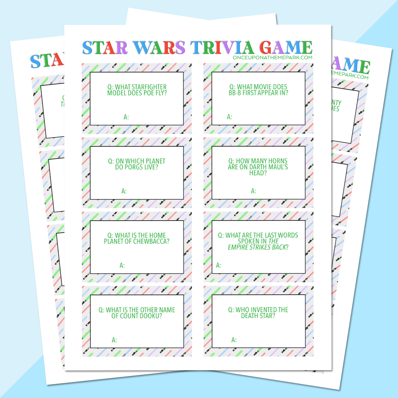 Star Wars Trivia Questions Free Printable Once Upon a Theme Park