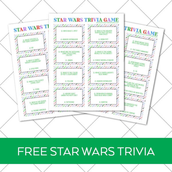 50+ Star Wars Trivia Questions & Printable Quiz - Play Party Plan