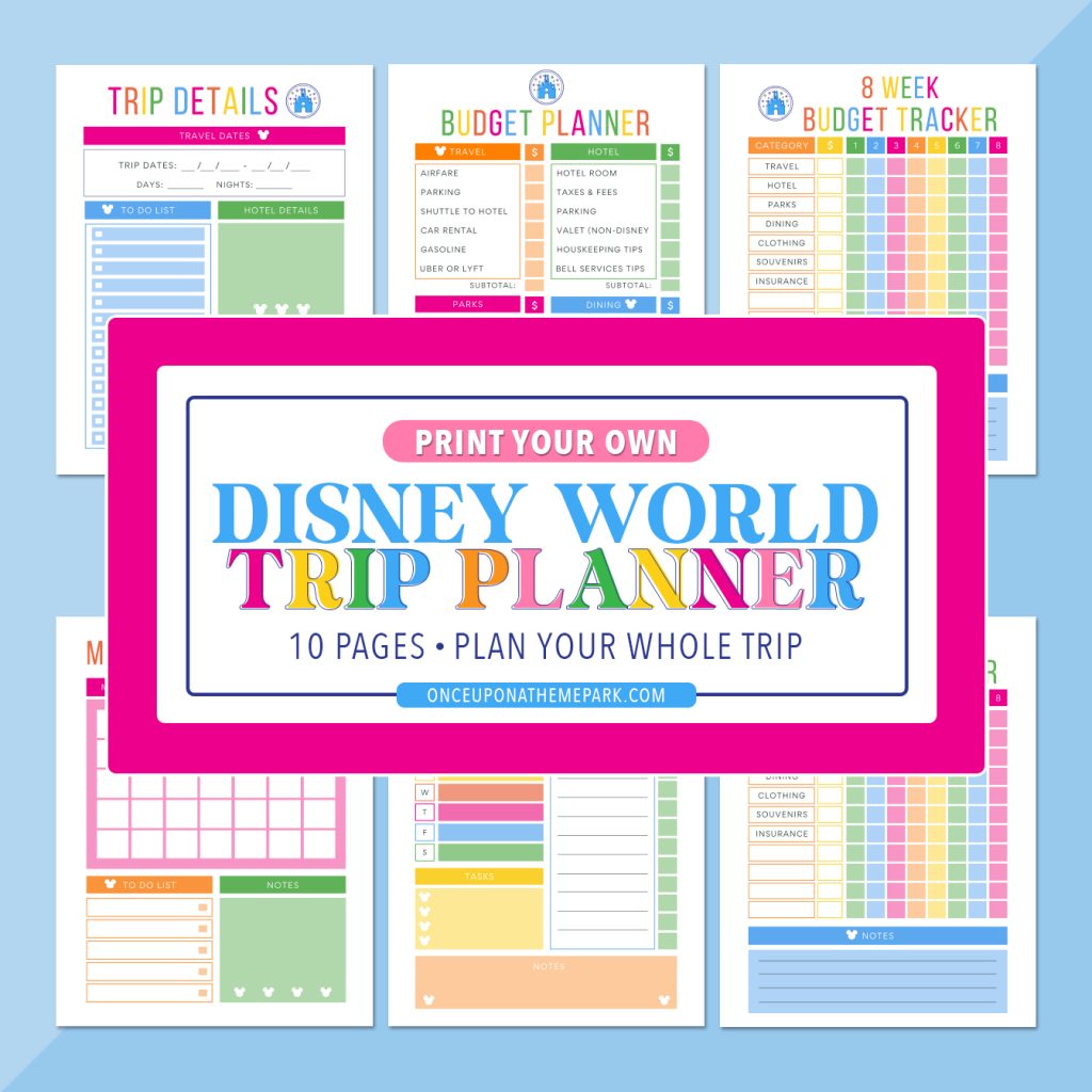 disney world trip planner with example pages