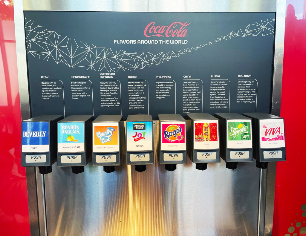 coca cola flavors from around the world at club cool at epcot disney world