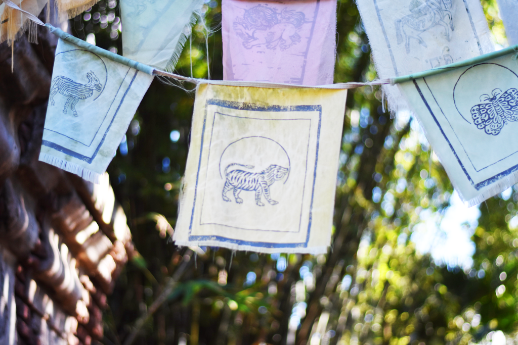 decorative banners at animal kingdom on maharajah jungle trek