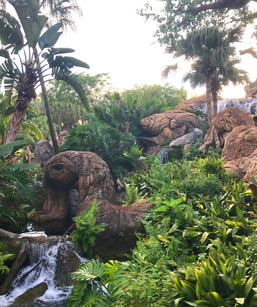 tree of life walking trail with waterfall animal kingdom disney