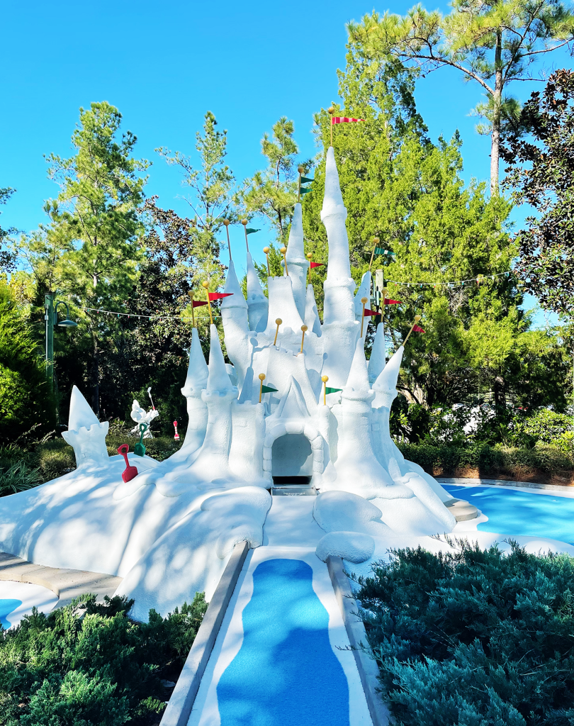 snow castle at winter summerland mini golf disney world