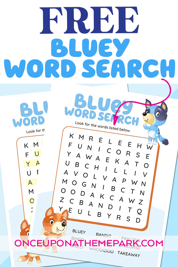 free printable bluey word search