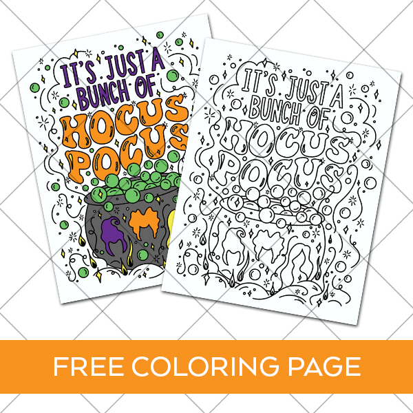 hocus pocus coloring page free printable